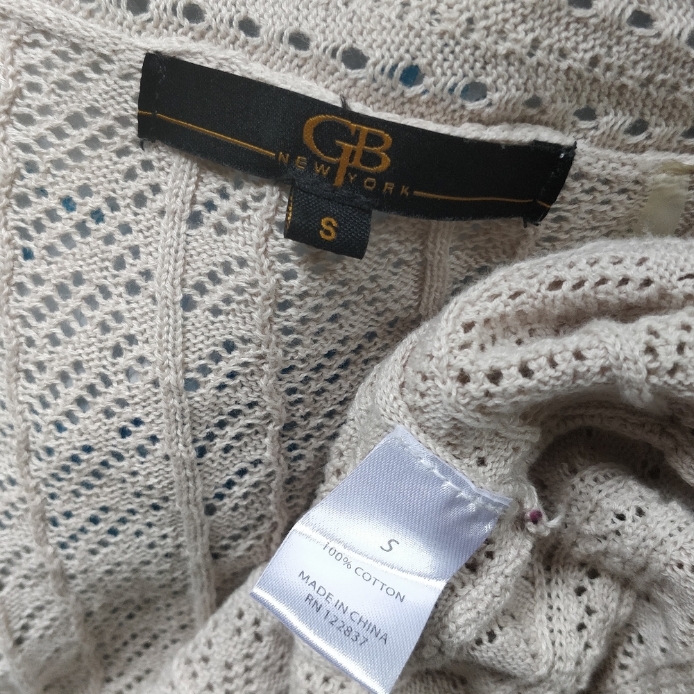 GJB New York Beige Drape Front Cardigan S - Picture 5 of 7